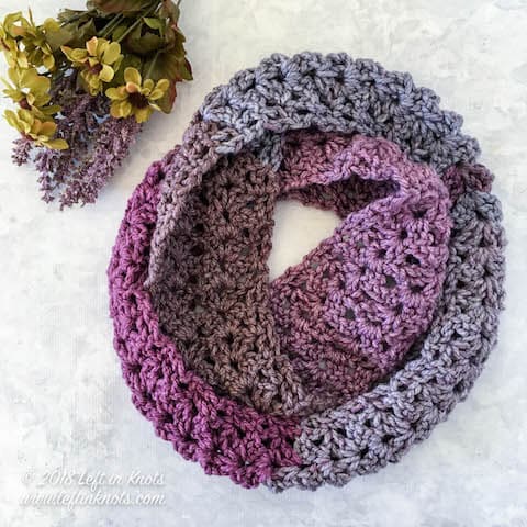 Crochet Frosted Berry Infinity Scarf 