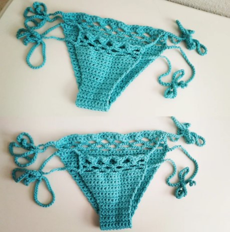 Diamond Mesh Cheeky Crochet Bikini Bottom