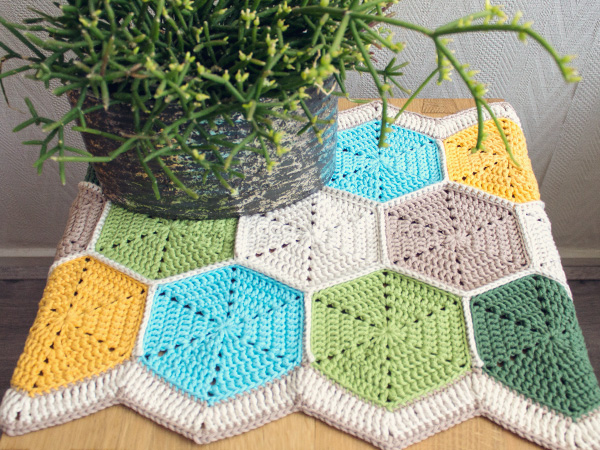 Beautiful Hexagon Crochet Table Runner 
