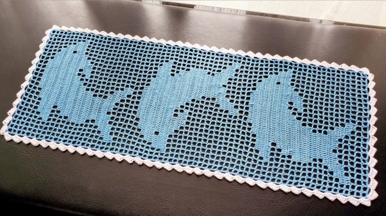 Crochet Dolphin Table Runner