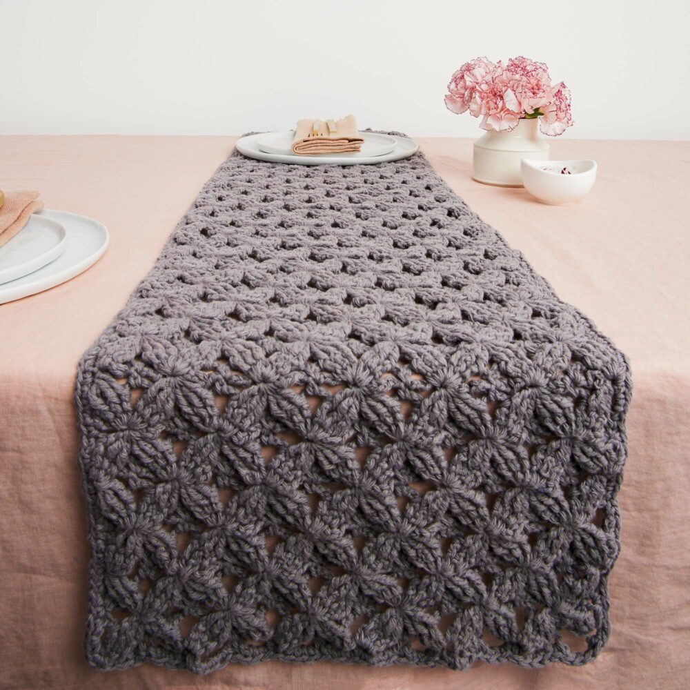 Crochet Macramé-Inspired Table Runner