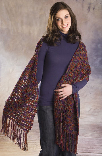Long Lace Crochet Stole 