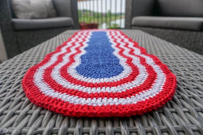 Crochet Patriotic Table Runner