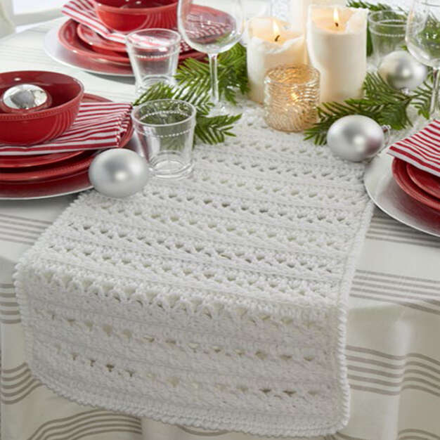 Crochet Festive Sparkly Table Runner 