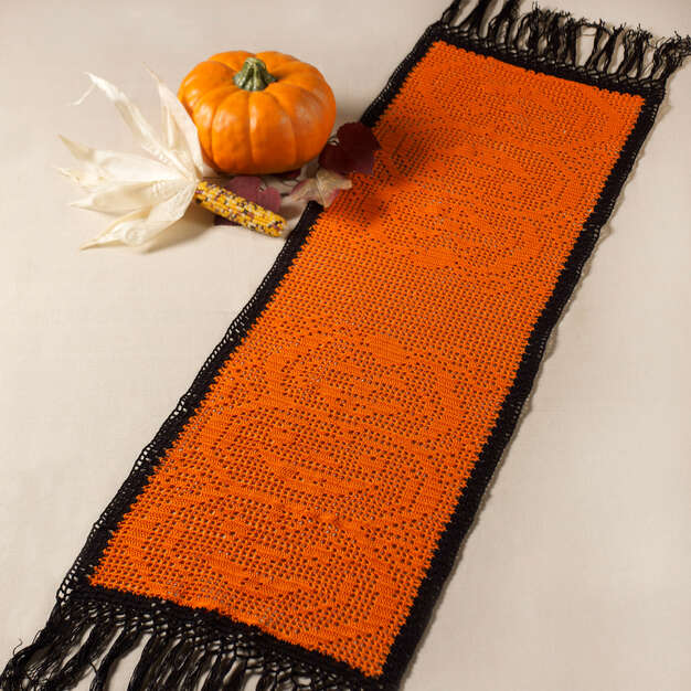 Stacked Pumpkin Crochet Table Runner